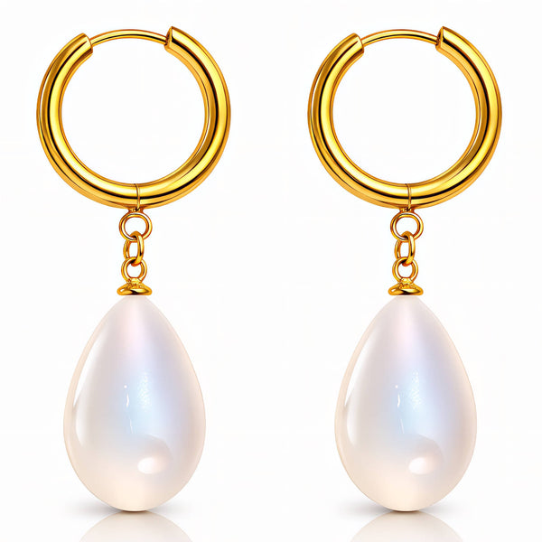 Earrings, 18K Gold Plated Steel