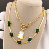 Necklace, 18K Gold Plated Steel