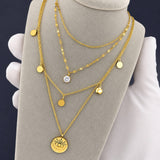 Evil Eye Necklace, 18K Gold Plated Steel