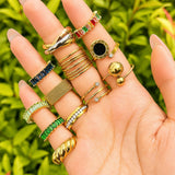 Ring, 18K Gold Plated Steel