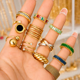 Ring, 18K Gold Plated Steel