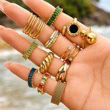 Croissant Ring, 18K Gold Plated Steel