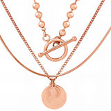 Coins Necklace, 18K Gold Plated Steel