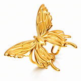 Ring Butterfly 18K Gold Plated Steel