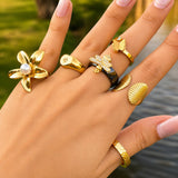 Heart Ring, 18K Gold Plated Steel
