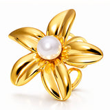 Flower Ring, 18K Gold Plated Steel