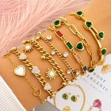 Bracelet, 18K Gold Plated Steel