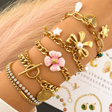 Coin Bracelet, 18K Gold Plated Steel