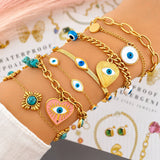 Flower Meadow Bracelet, 18K Gold Plated Steel