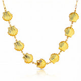 Seashells Necklace, 18K Gold Plated Steel