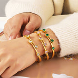 Hearts Bracelet, 18K Gold Plated Steel