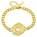 Bracelet, 18K Gold Plated Steel