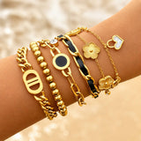 Bracelet, 18K Gold Plated Steel