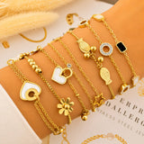 Hearts Bracelet, 18K Gold Plated Steel