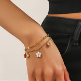 Flower Meadow Bracelet, 18K Gold Plated Steel