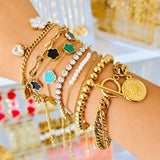 Flower Meadow Bracelet, 18K Gold Plated Steel