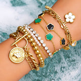 Bracelet, 18K Gold Plated Steel