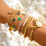 Bracelet, 18K Gold Plated Steel