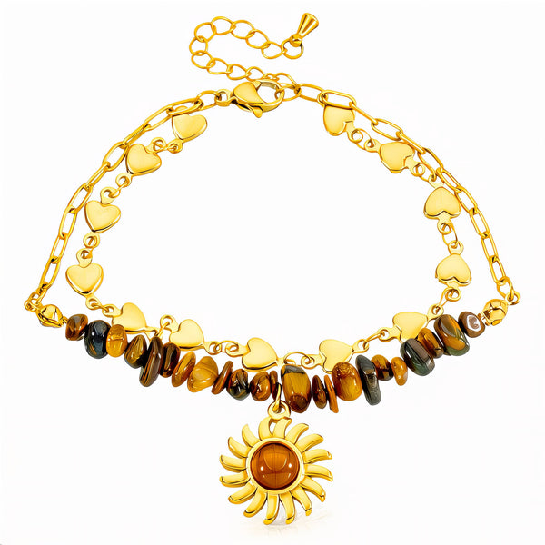 Sun Bracelet, 18K Gold Plated Steel