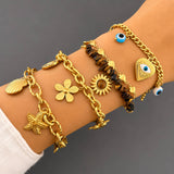 Sun Bracelet, 18K Gold Plated Steel
