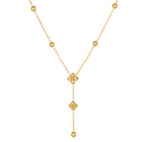 Flowers Necklace, 18K Gold Plated Steel