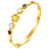 Flower Meadow Bracelet, 18K Gold Plated Steel