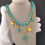 Necklace, 18K Gold Plated Steel