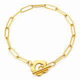 Flower Bracelet, 18K Gold Plated Steel