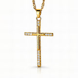 Crosse Necklace, 18K Gold Plated Steel