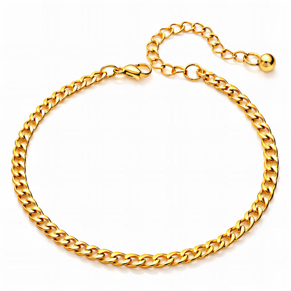 Anklet, 18K Gold Plated Steel