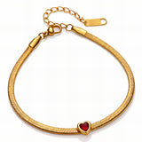 Heart Bracelet, 18K Gold Plated Steel