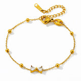 Bow Bracelet, 18K Gold Plated Steel