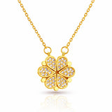 Flower Necklace, 18K Gold Plated Steel