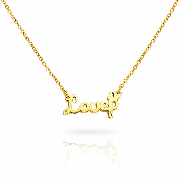 Letter Necklace, 18K Gold Plated Steel
