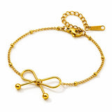 Bow Bracelet, 18K Gold Plated Steel
