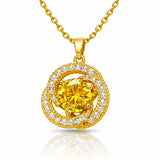 Flower Necklace, 18K Gold Plated Steel