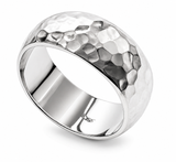 Hammered 8mm Sterling Silver Band