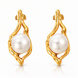 Earrings, 18K Gold Plated Steel