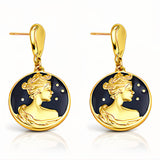 Girls Earrings, 18K Gold Plated Steel