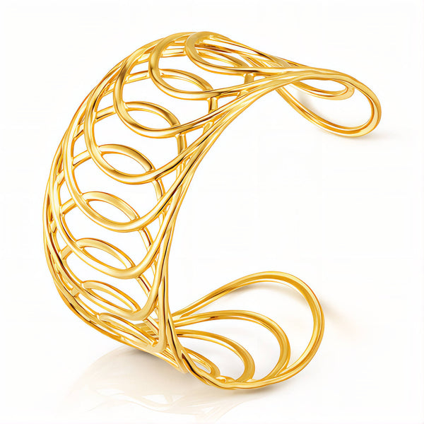 Bracelet, 18K Gold Plated Steel