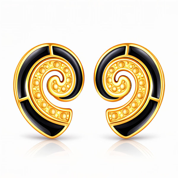 Seashells Earrings, 18K Gold Plated Steel