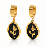 Flowers Earrings, 18K Gold Plated Steel