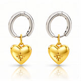 Hearts Earrings, 18K Gold Plated Steel