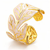 Leaf Bracelet, 18K Gold Plated Steel