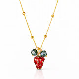 Strawberry Necklace, 18K Gold Plated Steel