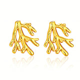 Earrings, 18K Gold Plated Steel