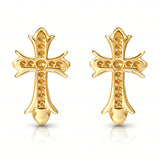 Crosses Earrings, 18K Gold Plated Steel