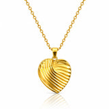 Heart Necklace, 18K Gold Plated Steel