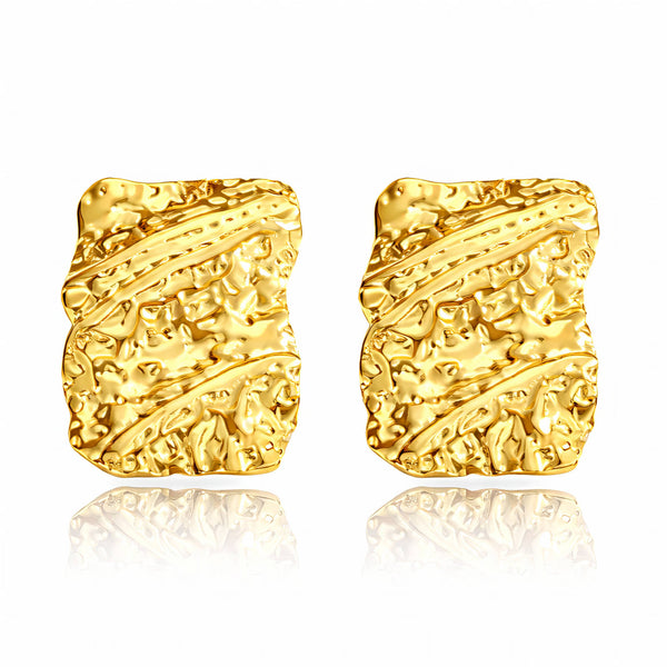 Earrings, 18K Gold Plated Steel