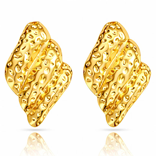 Earrings, 18K Gold Plated Steel